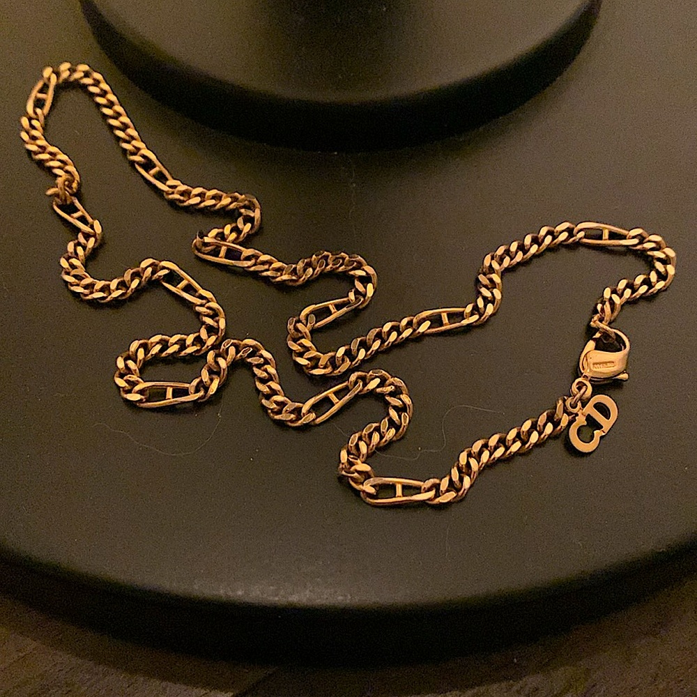 Christian Dior Vintage 70's Gold Figaro Chain Necklace Made In Germany Excellent - Picture 7 of 9
